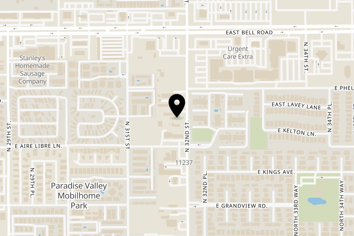 Map showing the location of Lupita's Hot Dogs on 16622 N 32nd St in Phoenix